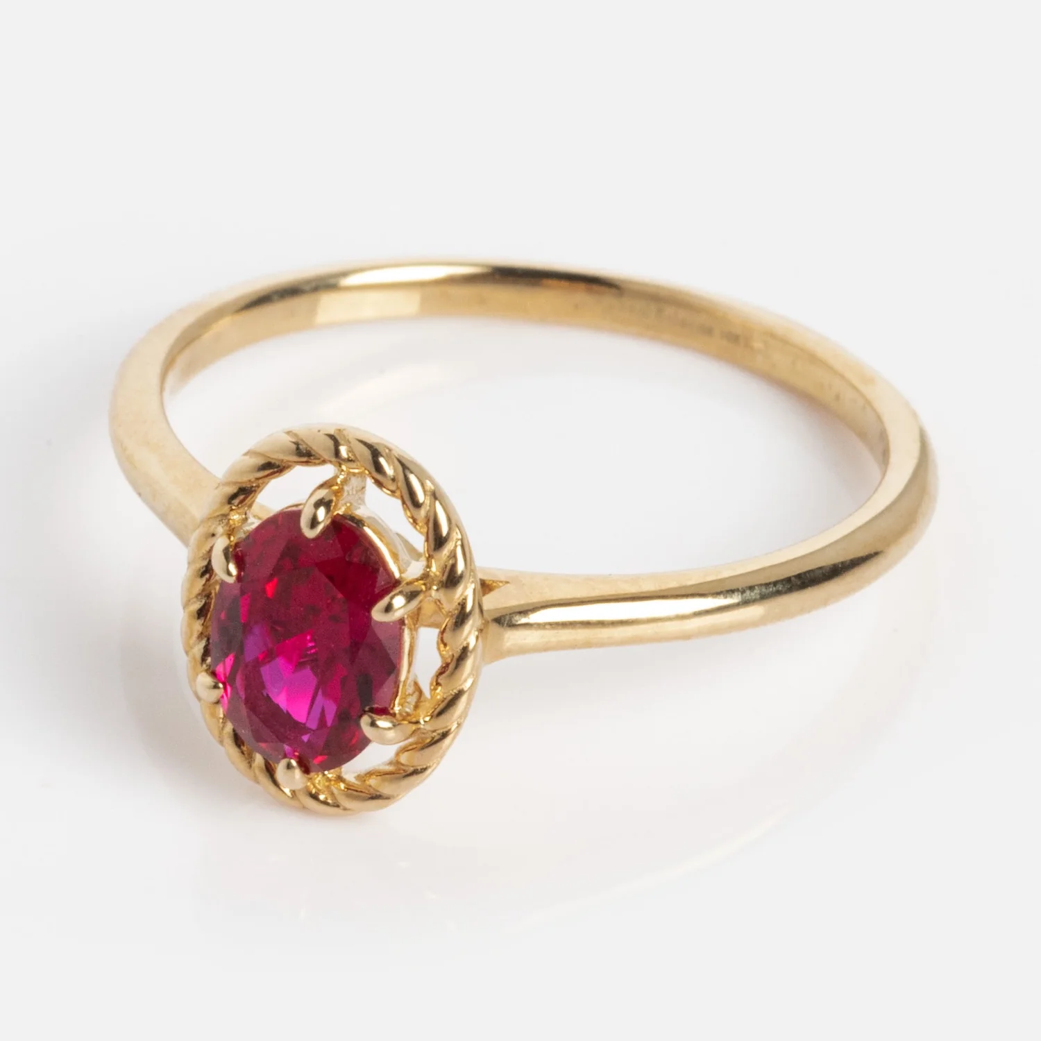 10k Lucky In Red Ruby Halo Ring - Image 15