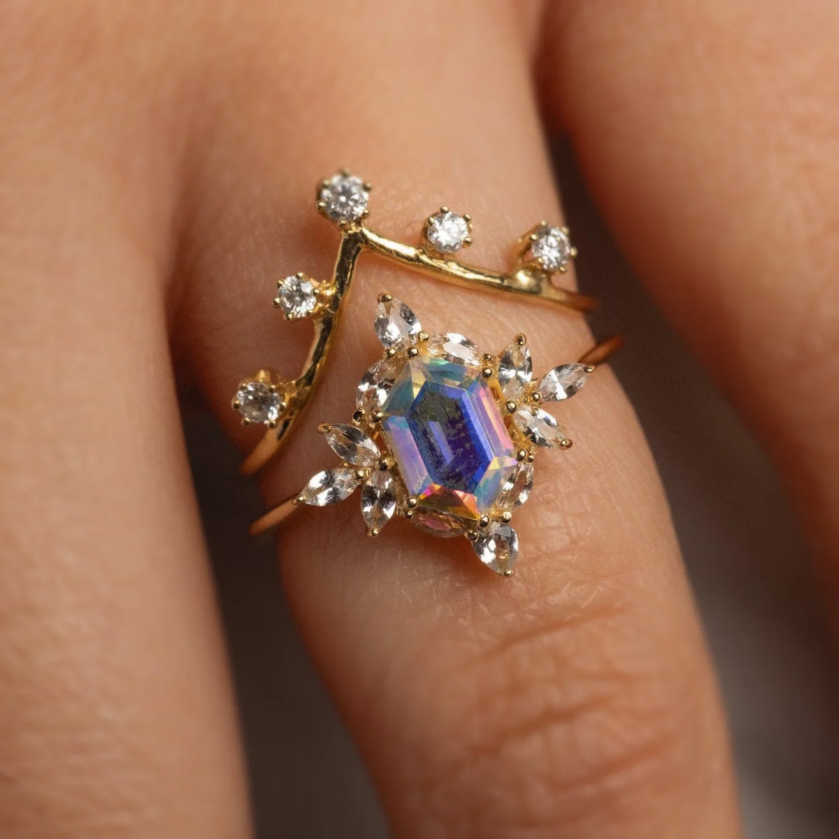 14k Diamond V Crown Ring - Image 8