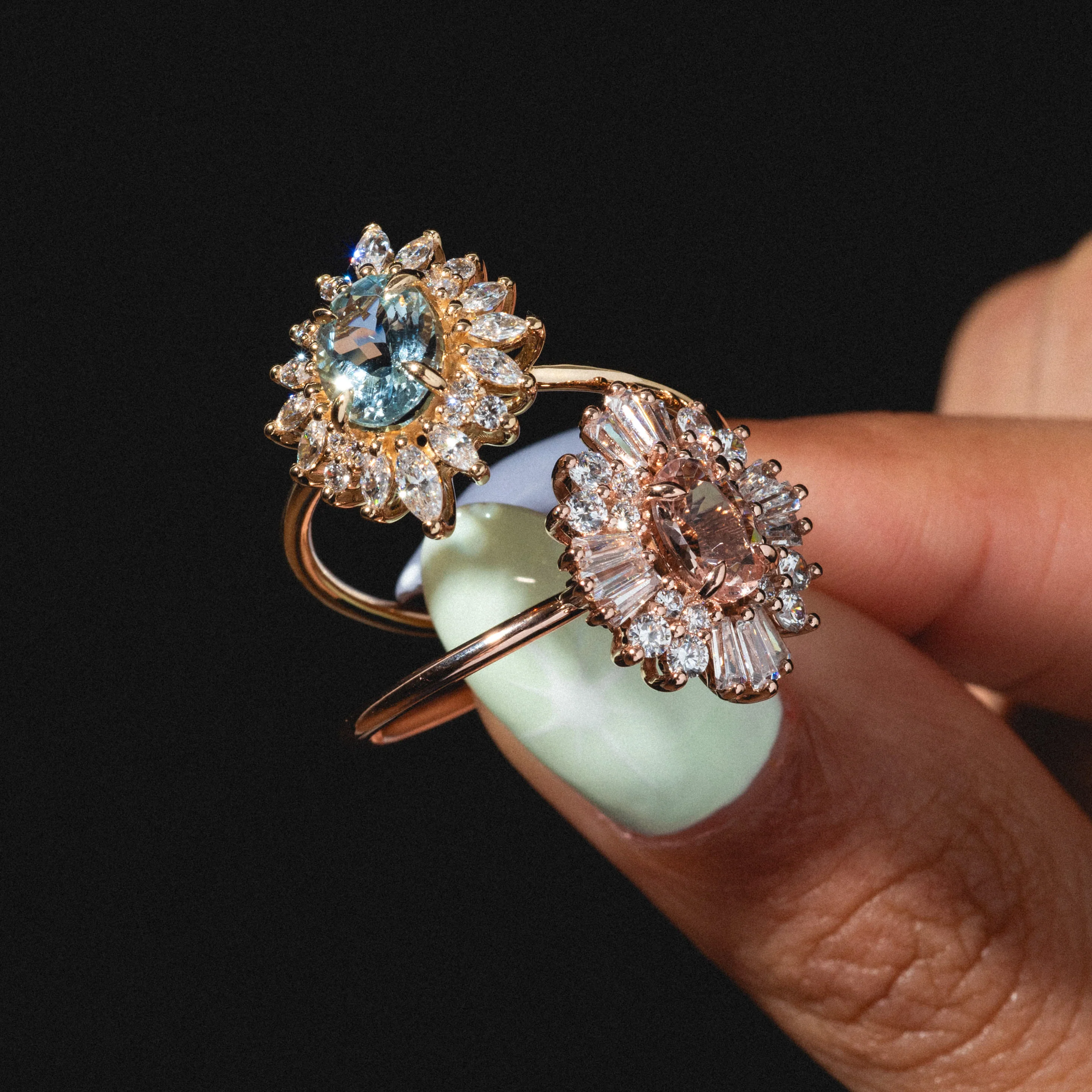 14K Rose Gold Victoria Vintage Cluster Ring - Image 3