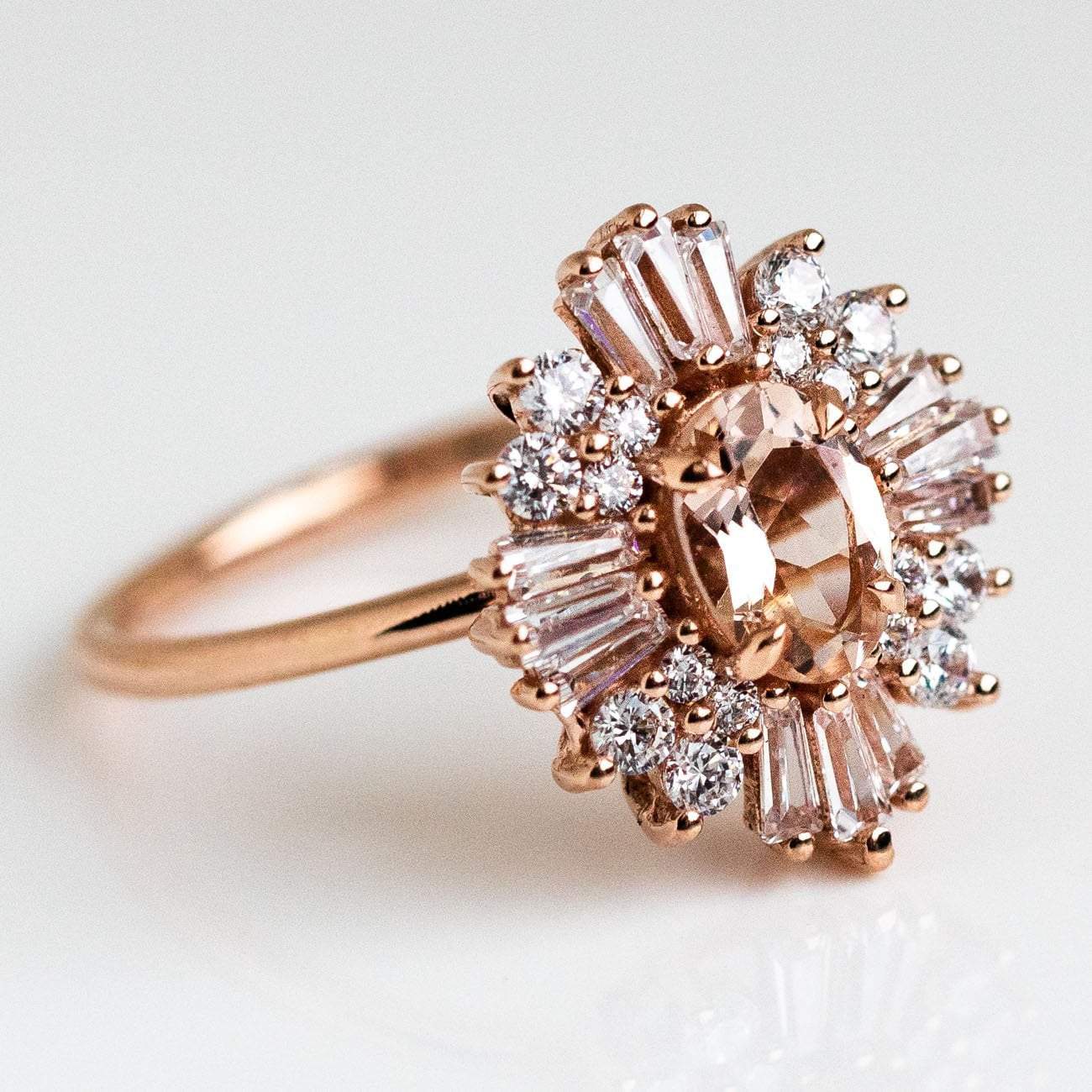 14K Rose Gold Victoria Vintage Cluster Ring - Image 5