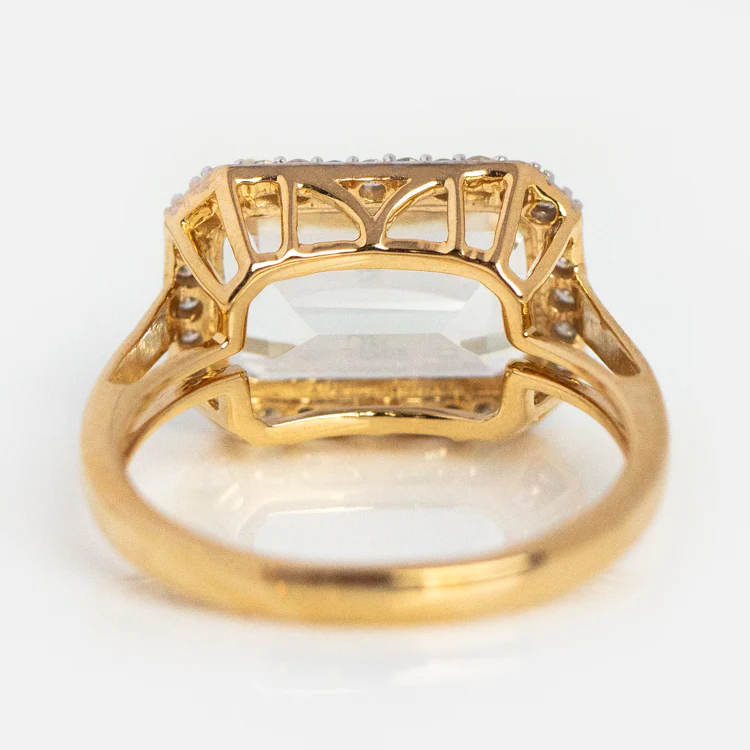 14k Solid Gold Diamond East West Baguette Ring - Image 12