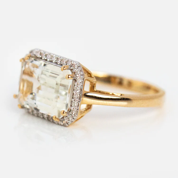 14k Solid Gold Diamond East West Baguette Ring - Image 7