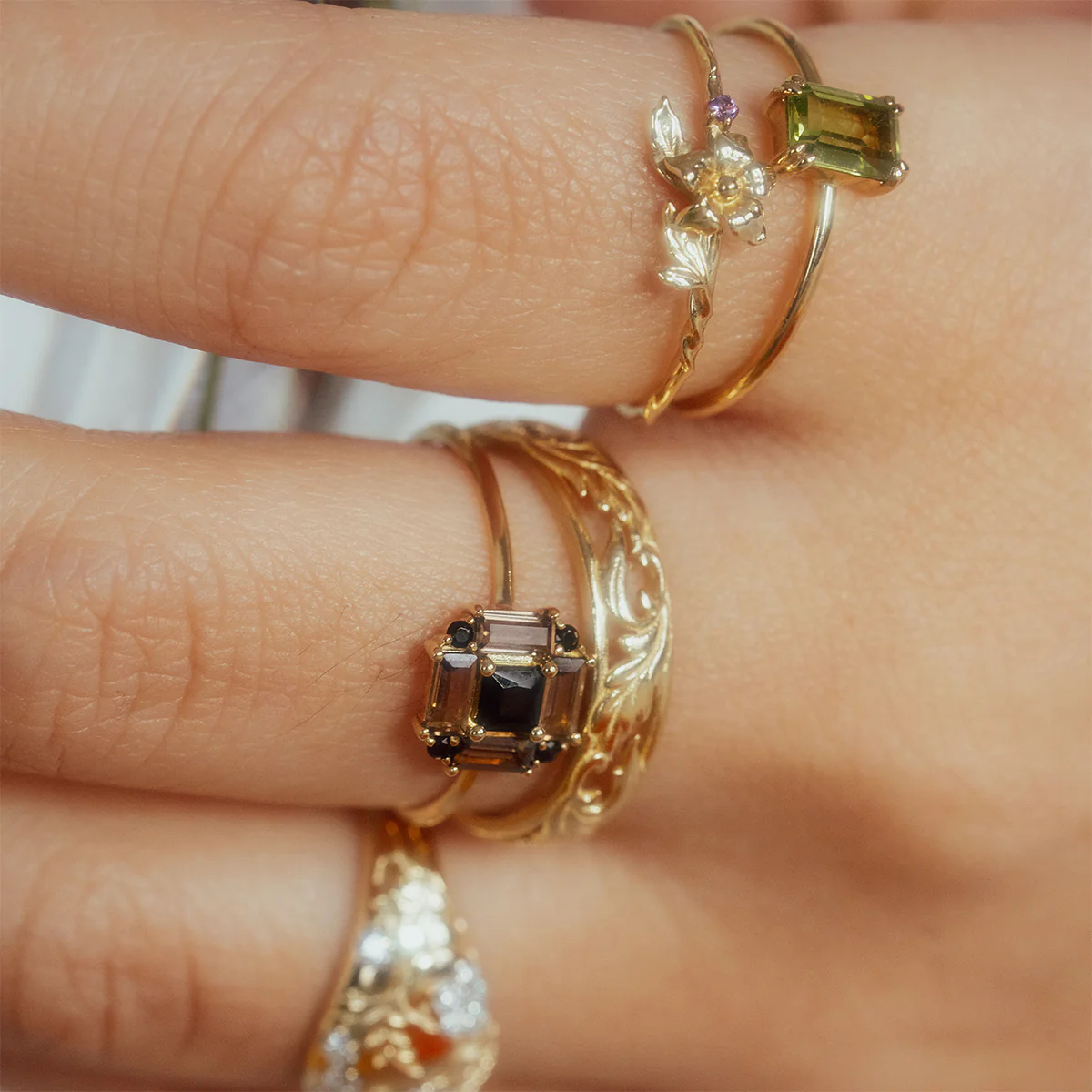 14k Vintage Inspired Art Deco Engagement Ring - Image 3