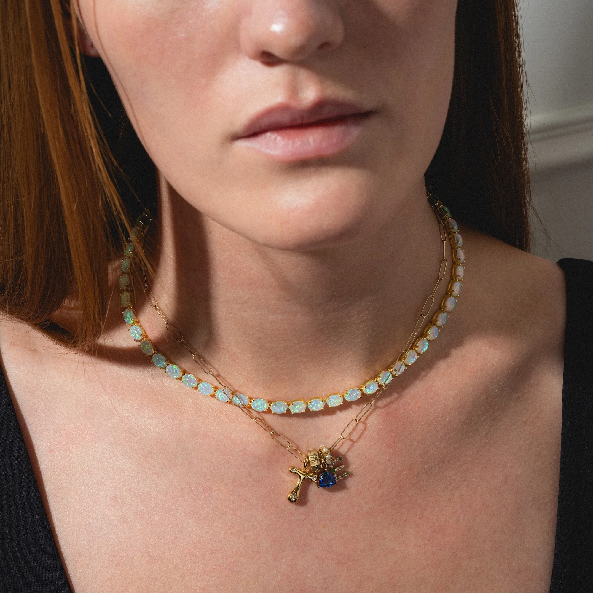 Baby Blue Opal Eternal Tennis Necklace - Image 5