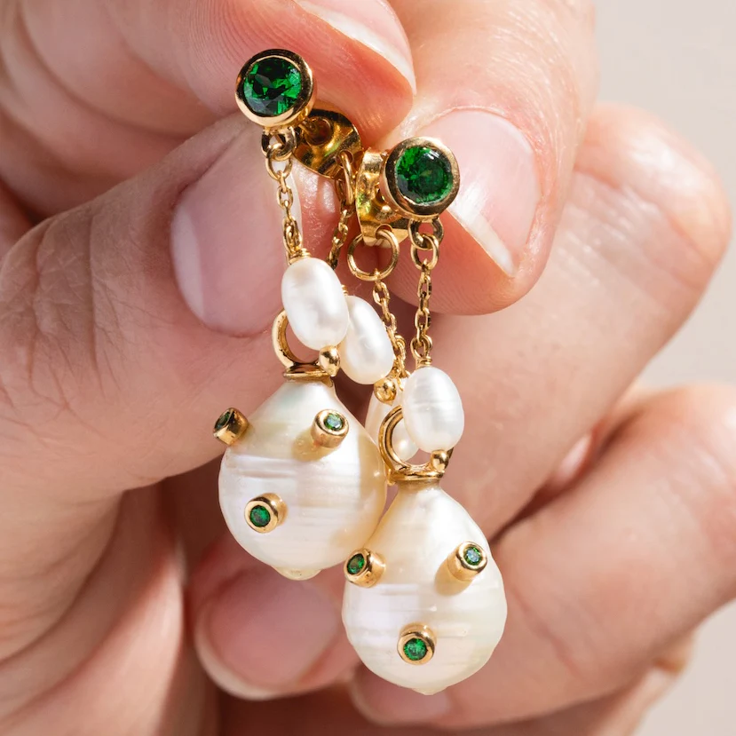 Baroque Pearl Droplet Earrings - Image 4