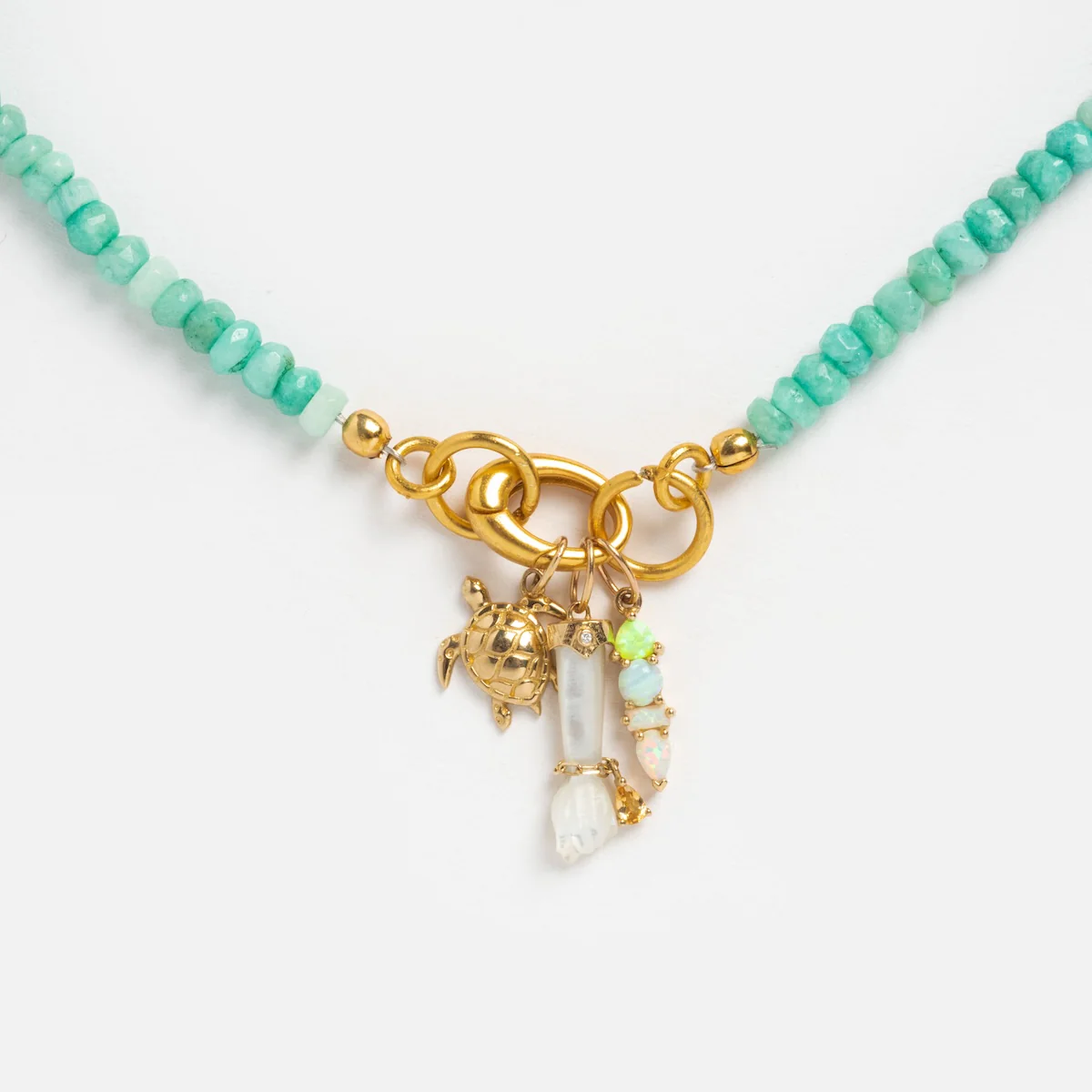 Beaded Gemstone Charm Holder Necklace - Image 31