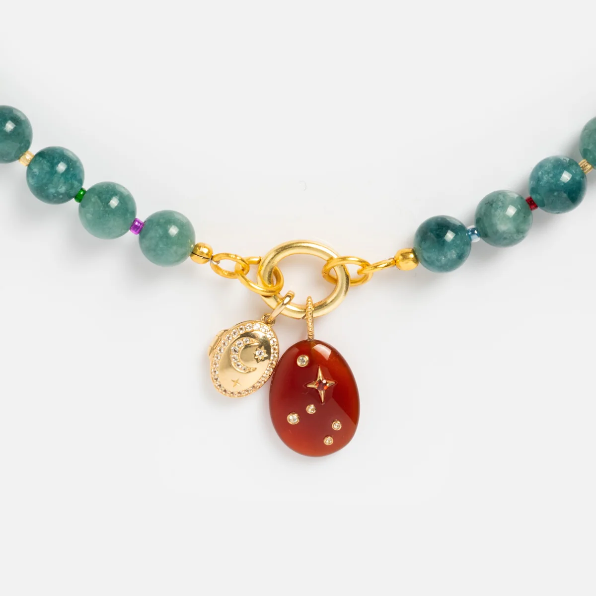 Beaded Gemstone Charm Holder Necklace - Image 32
