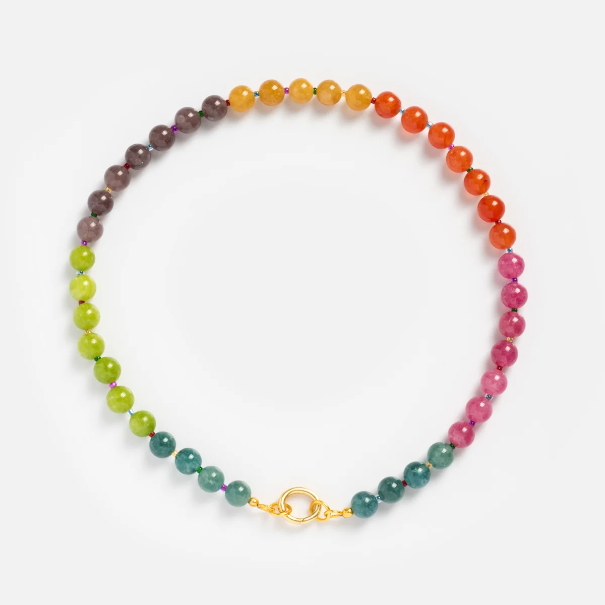 Beaded Gemstone Charm Holder Necklace - Image 34