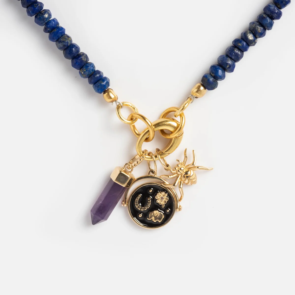 Beaded Gemstone Charm Holder Necklace - Image 35