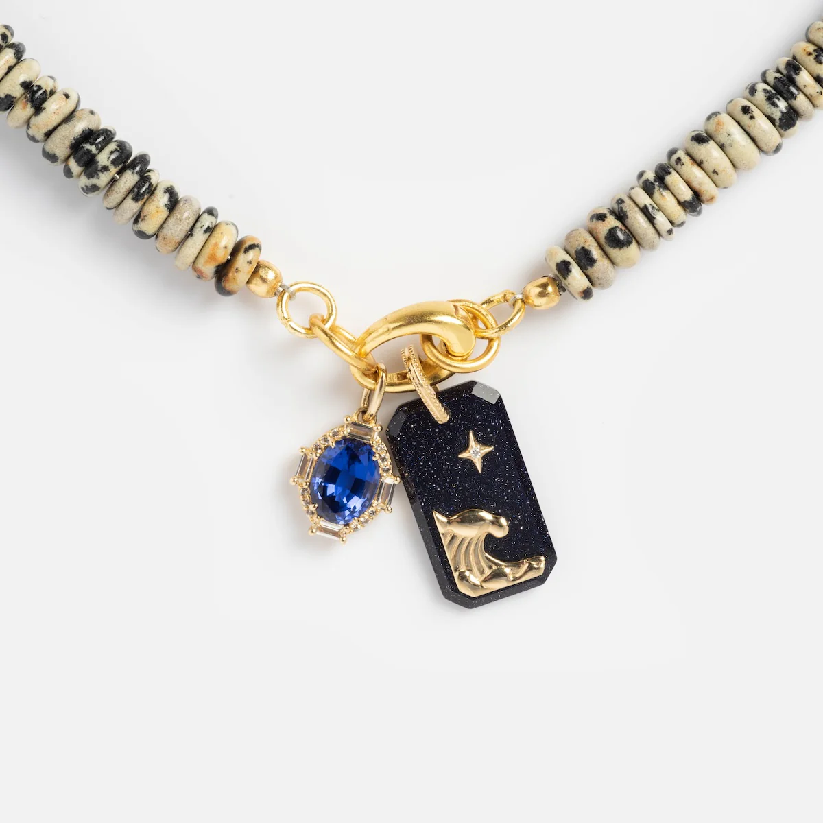 Beaded Gemstone Charm Holder Necklace - Image 38