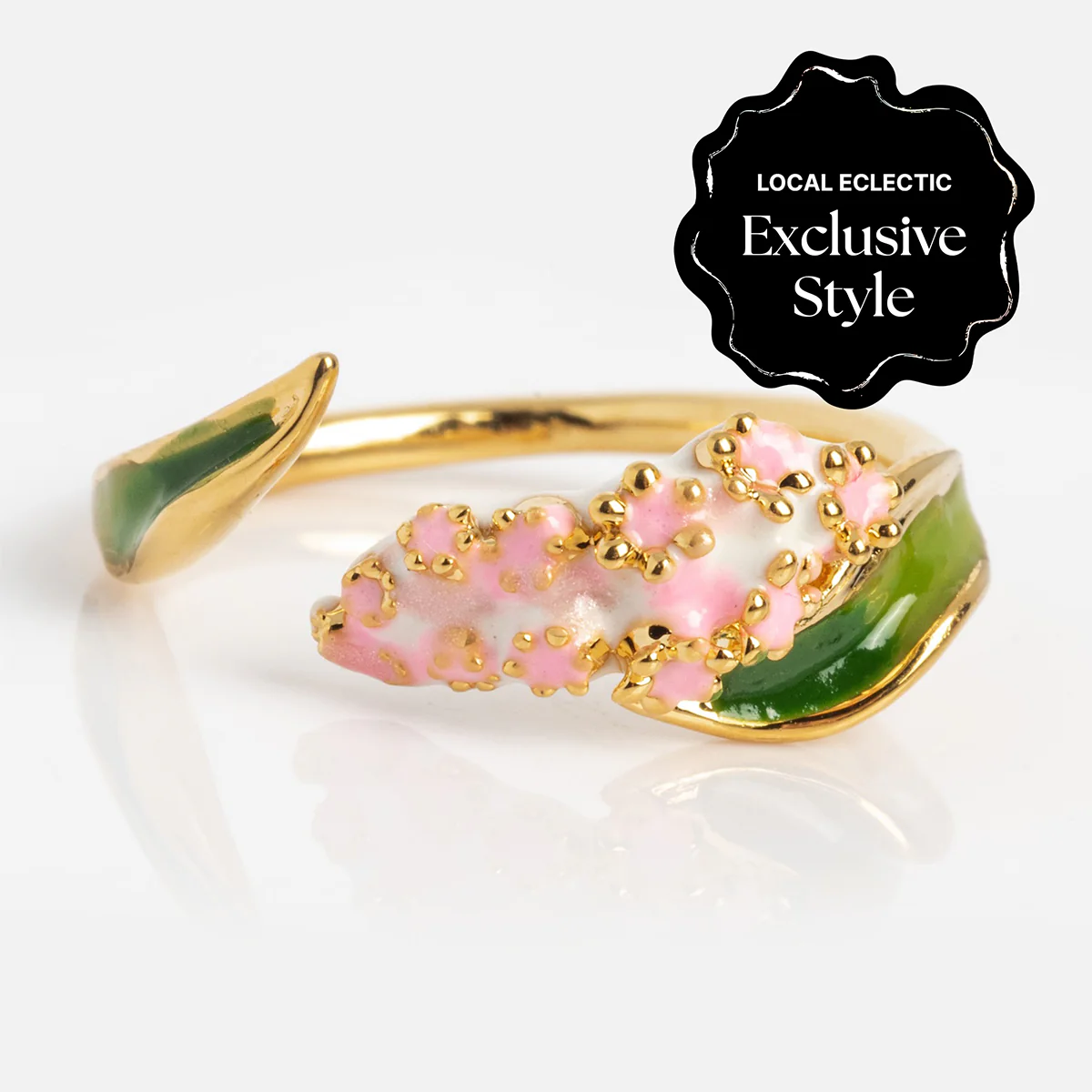 Blooming Color Adjustable Enamel Birth Flower Ring - Image 15