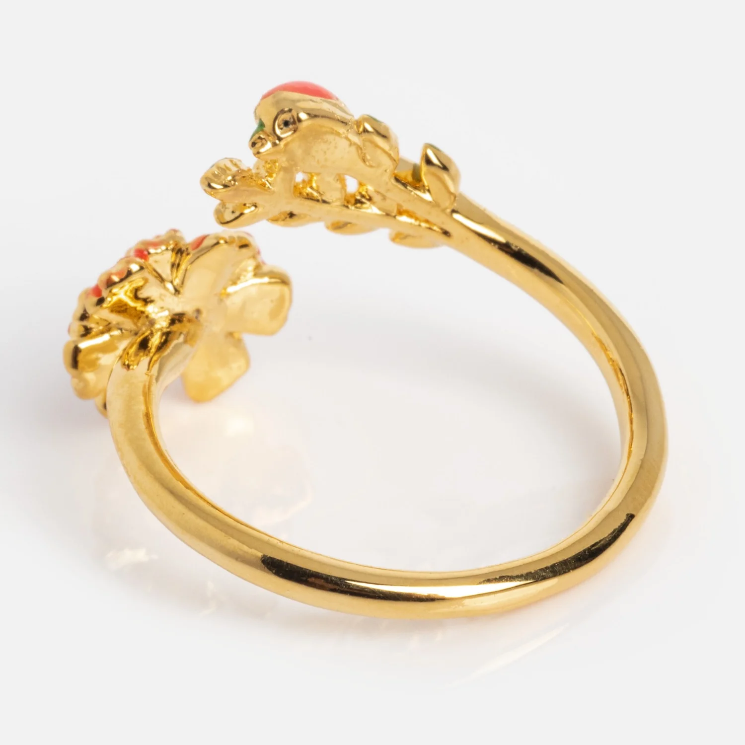 Blooming Color Adjustable Enamel Birth Flower Ring - Image 24