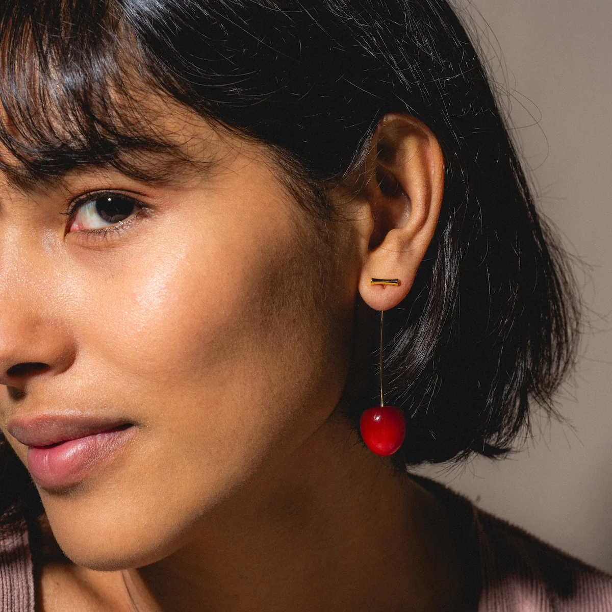 Cherry and Stem Earrings - Image 3