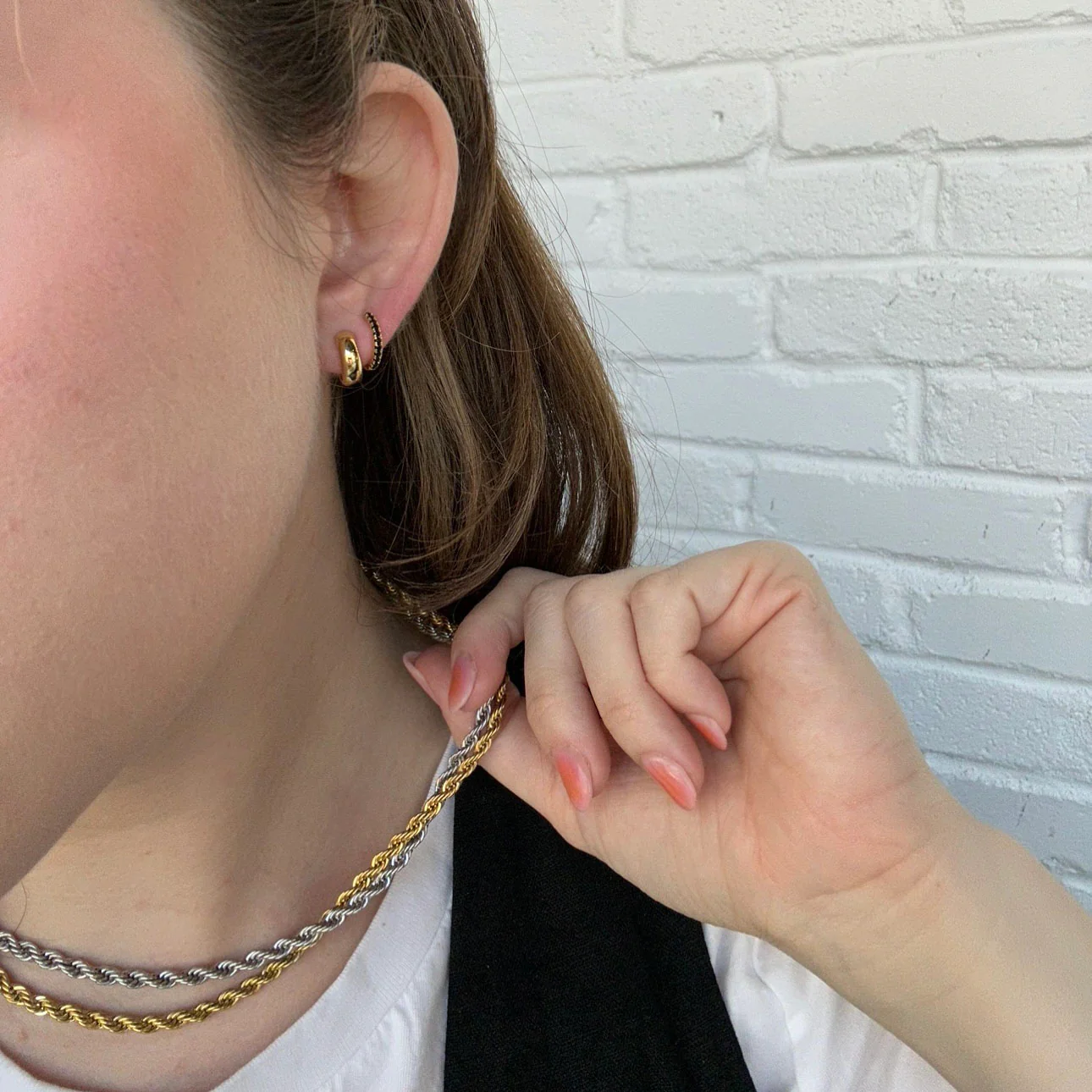 Chunky Huggie Hoops - Image 3