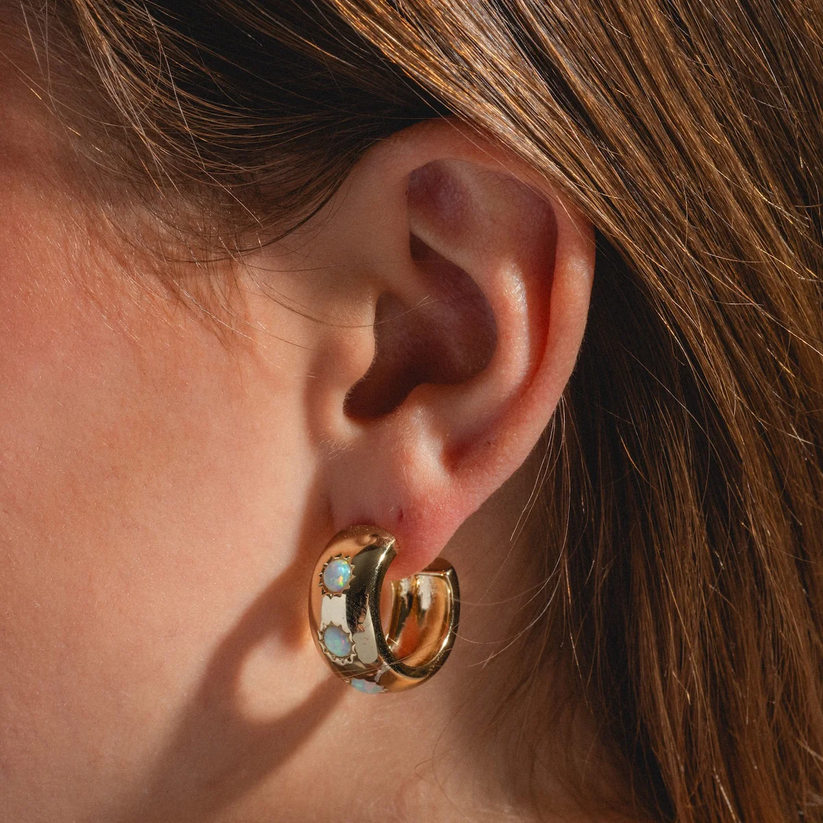 Chunky Stone Hoops - Image 2