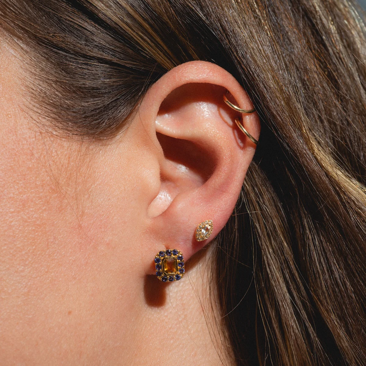 Citrine and Iolite Novella Studs - Image 3