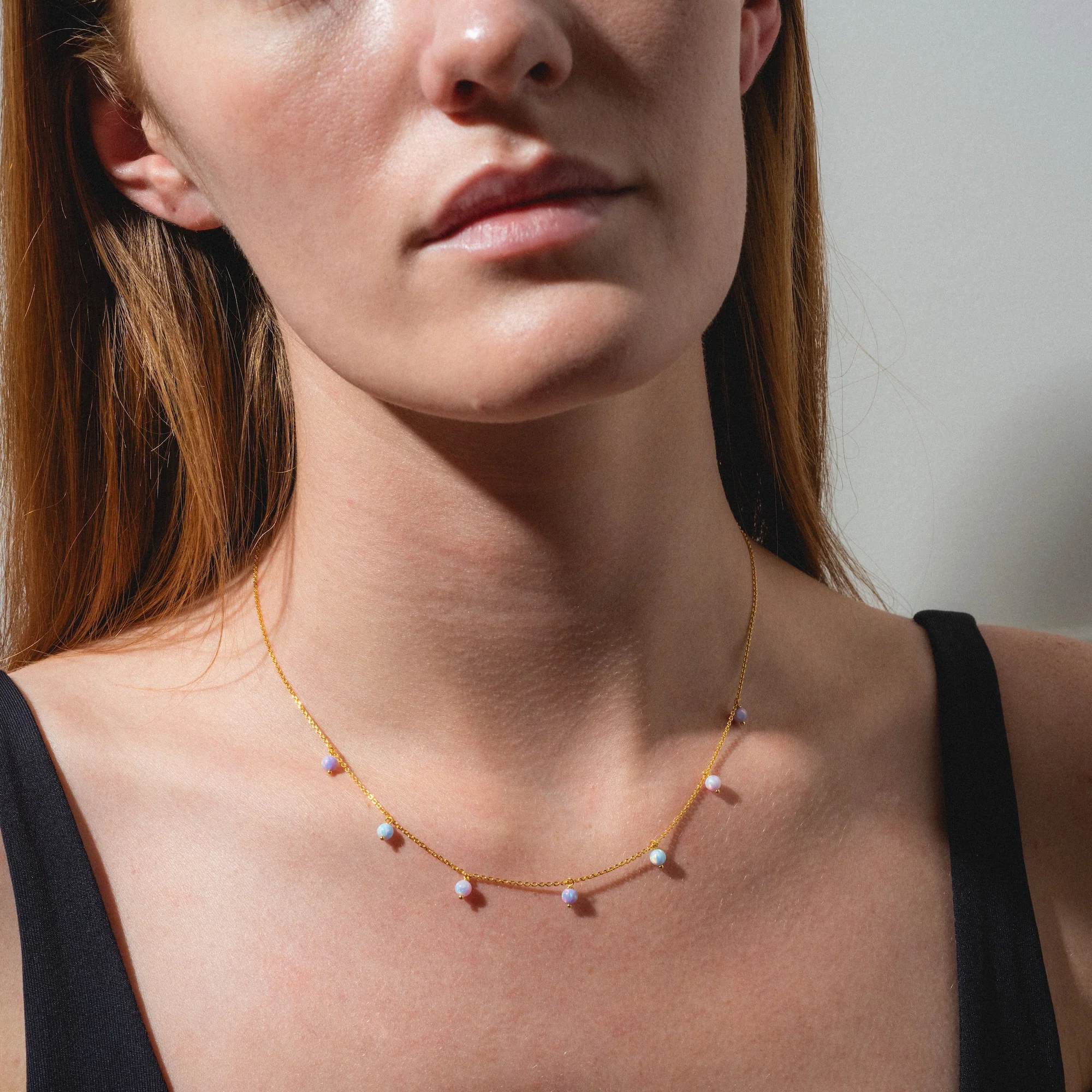 Cotton Candy Opal Droplet Necklace - Image 3