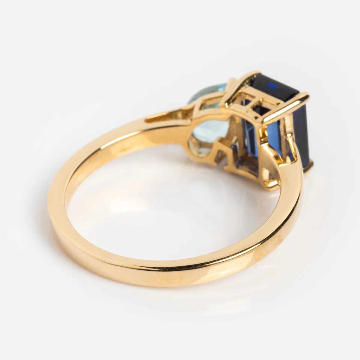 Solid Gold Toi et Moi Colorful Gemstone Ring - Image 13