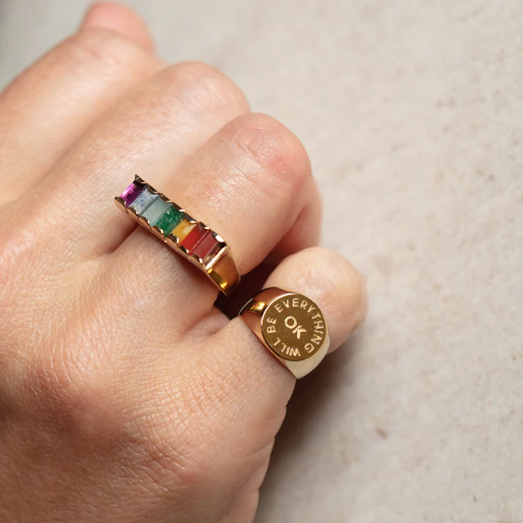 Everything Will Be Ok Pinky Signet Ring - Image 6