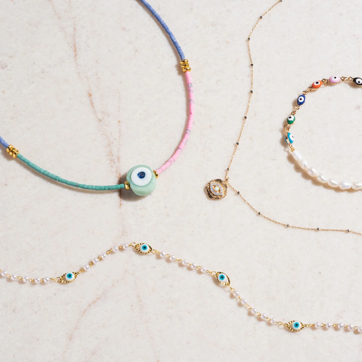 Evil Eye Pearl Bracelet - Image 4