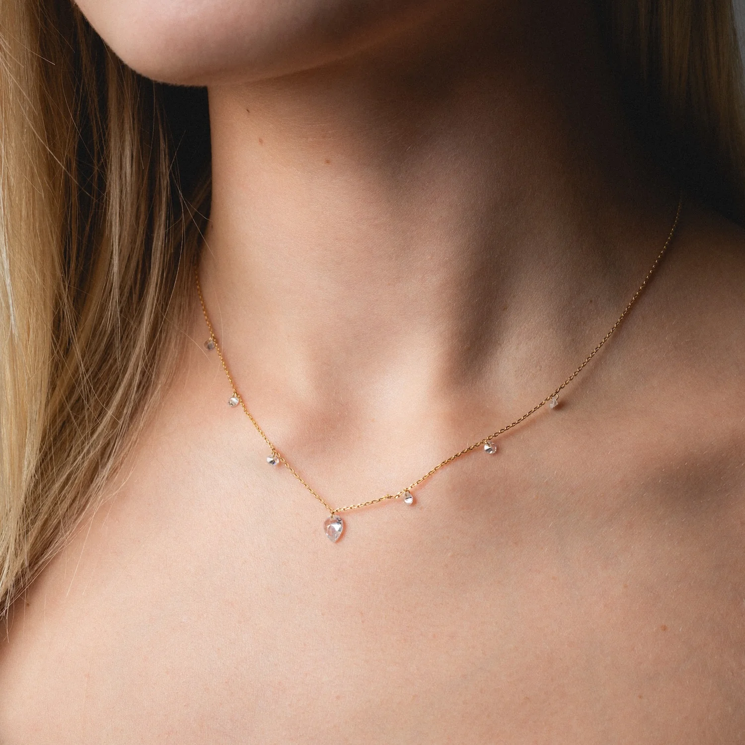Floating CZ Station Necklace - Image 2