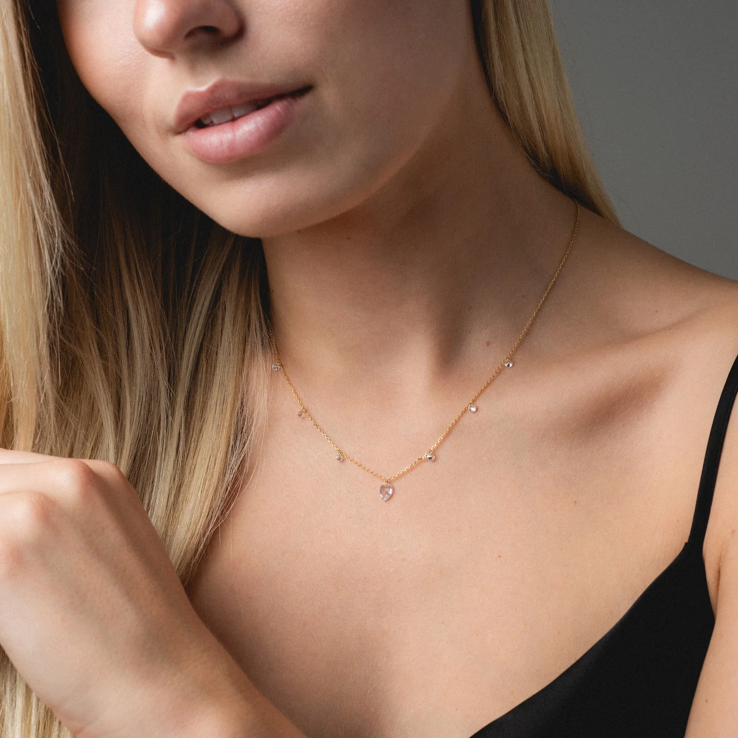 Floating CZ Station Necklace - Image 3
