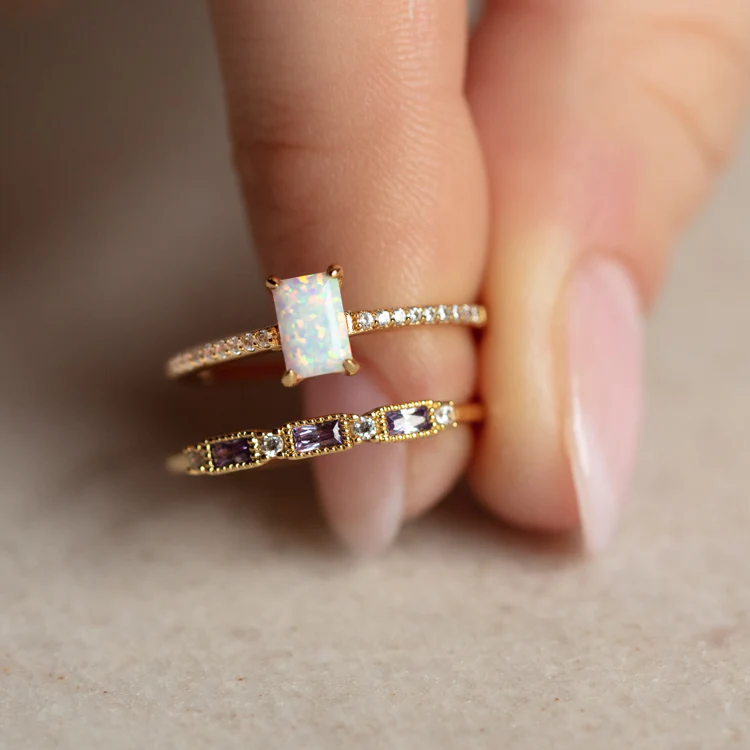 Hopeful Opal Baguette Ring - Image 6