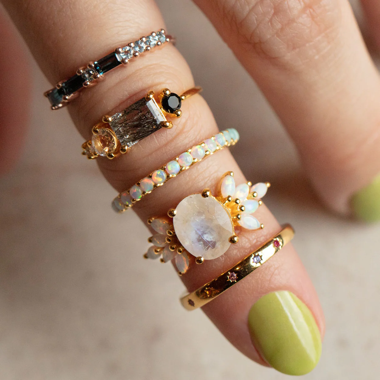 Indecisive Opal and Amazonite Eternity Band - Image 8