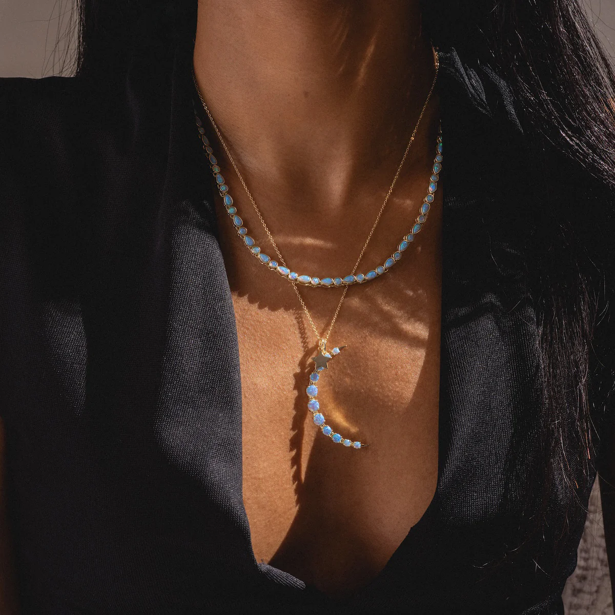 Isla Blue Opal Tennis Necklace - Image 4