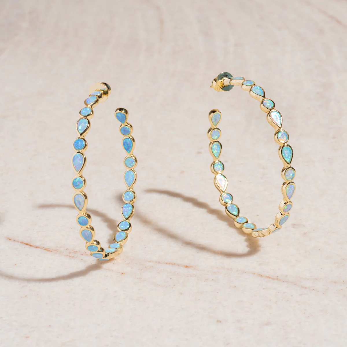 Isla Opal Hoop Earrings - Image 4