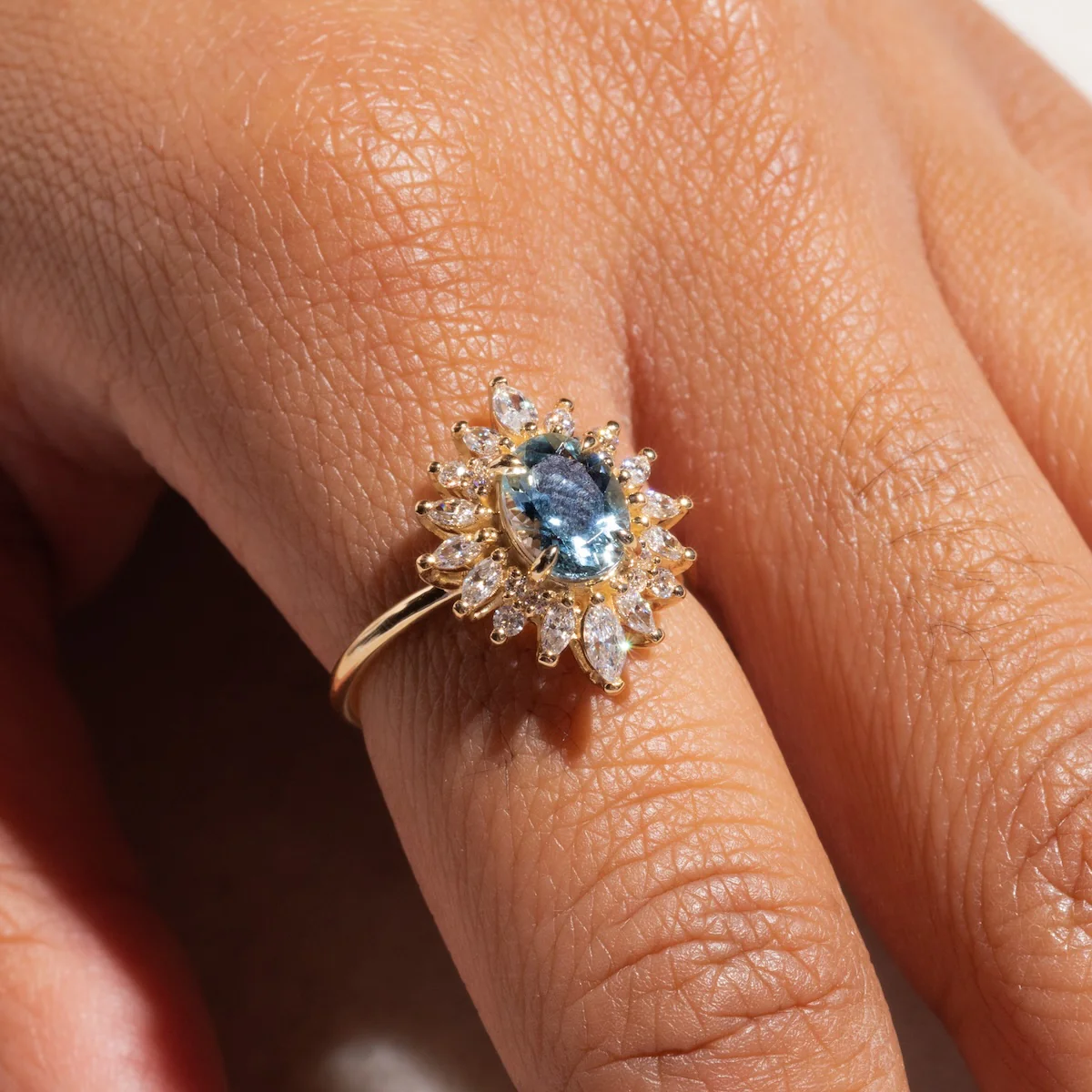 Lana Ring with Aquamarine & CZ - Image 3
