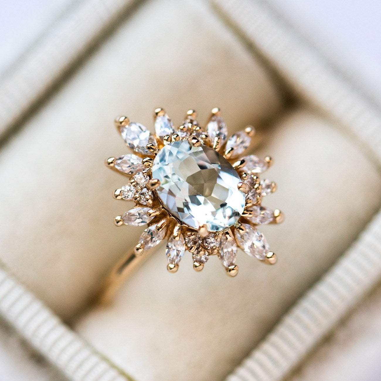 Lana Ring with Aquamarine & CZ - Image 5