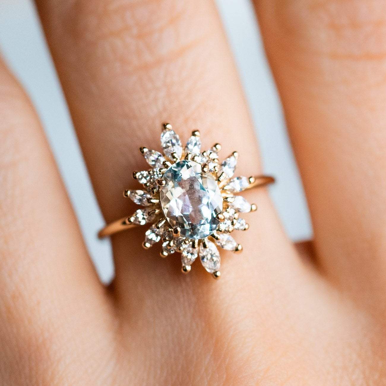 Lana Ring with Aquamarine & CZ - Image 6