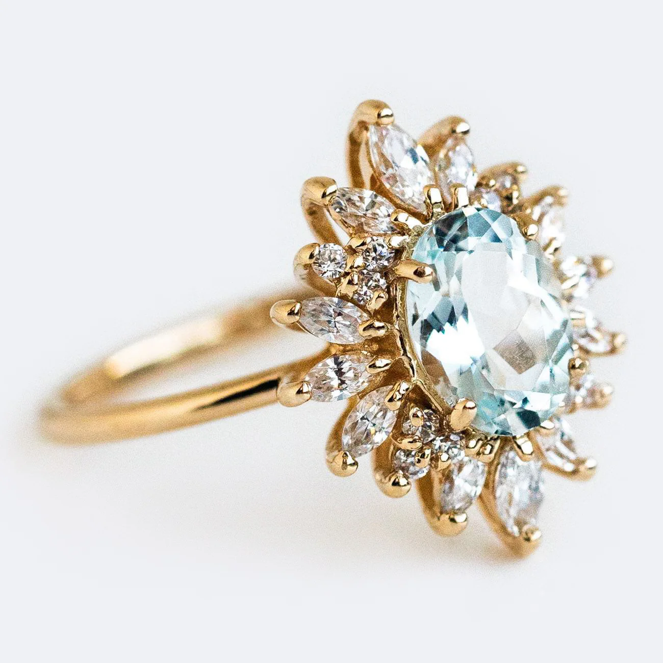 Lana Ring with Aquamarine & CZ - Image 7