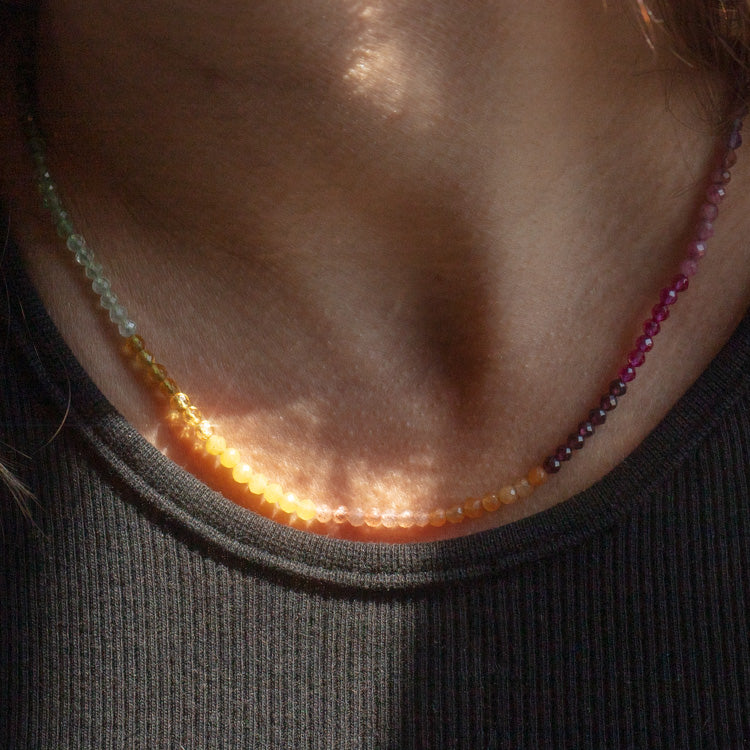 Live by the Sun Rainbow Crystal Beaded Necklace - Image 3