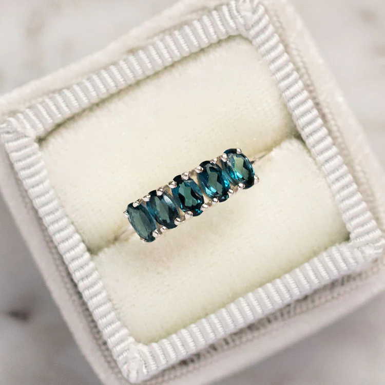 London Blue Topaz Galaxy Ring in Silver - Image 3