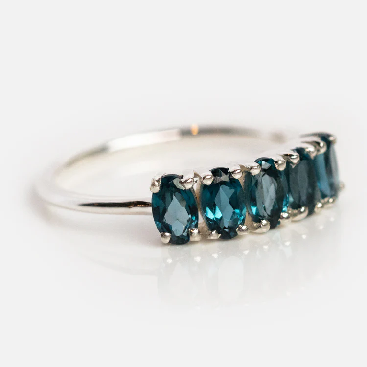 London Blue Topaz Galaxy Ring in Silver - Image 4
