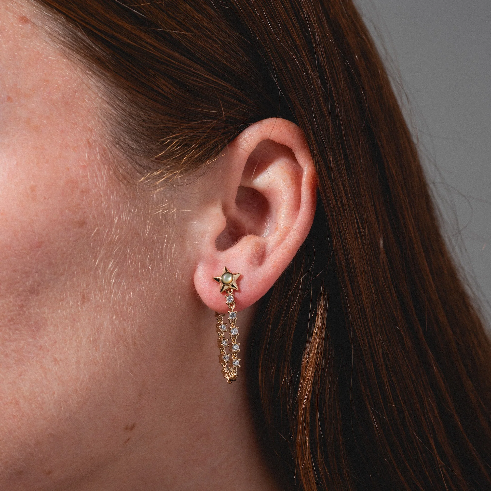 Lucky Star Tennis Chain Earrings - Image 2