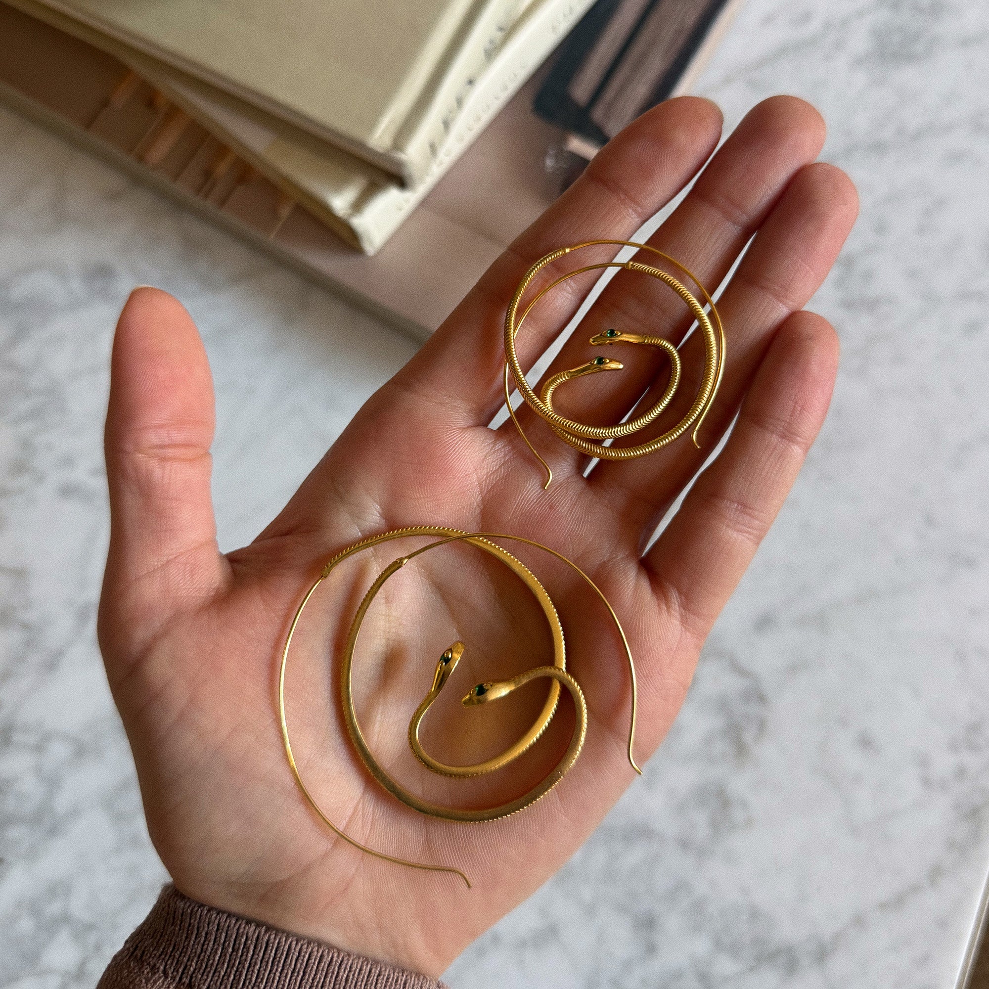 Mini Snake Hoop Earrings - Image 7