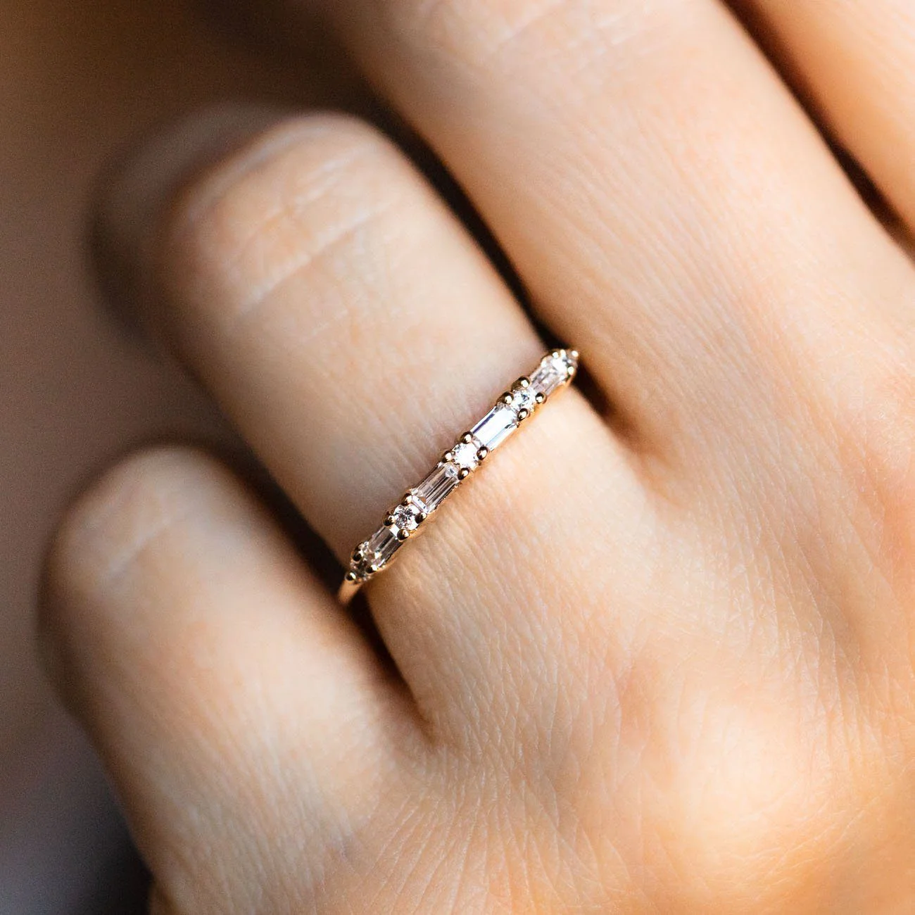 Multi Gem Baguette CZ Stacking Ring - Image 6