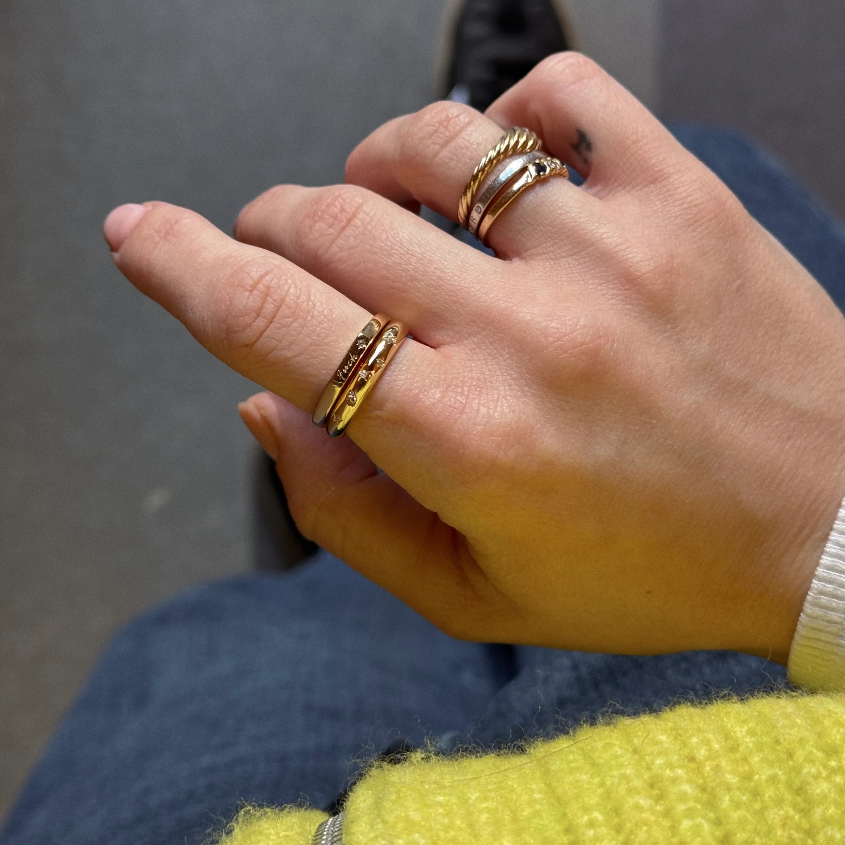Tiny Fuck Bold Stacking Ring Set - Image 4