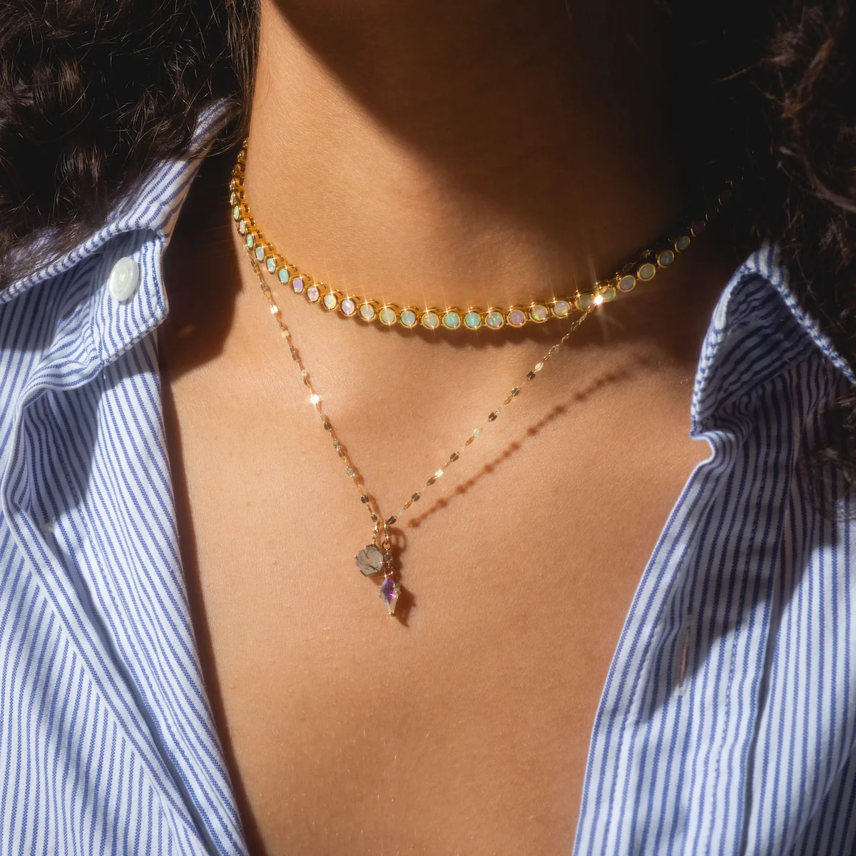 Opal Ombre Tennis Necklace - Image 3
