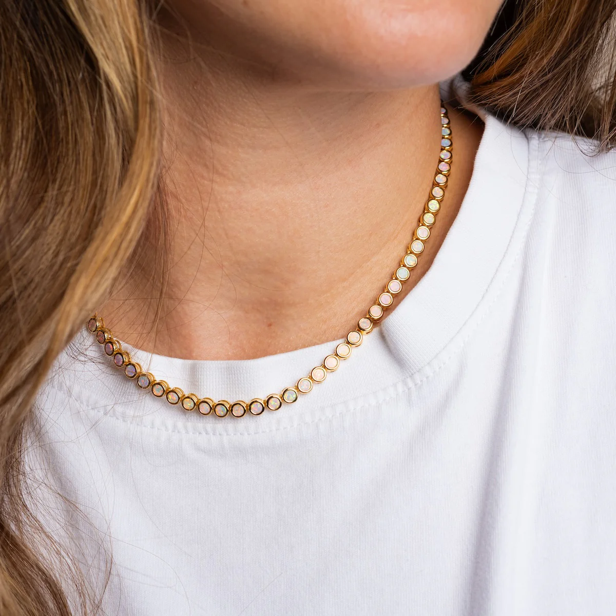 Opal Ombre Tennis Necklace - Image 7