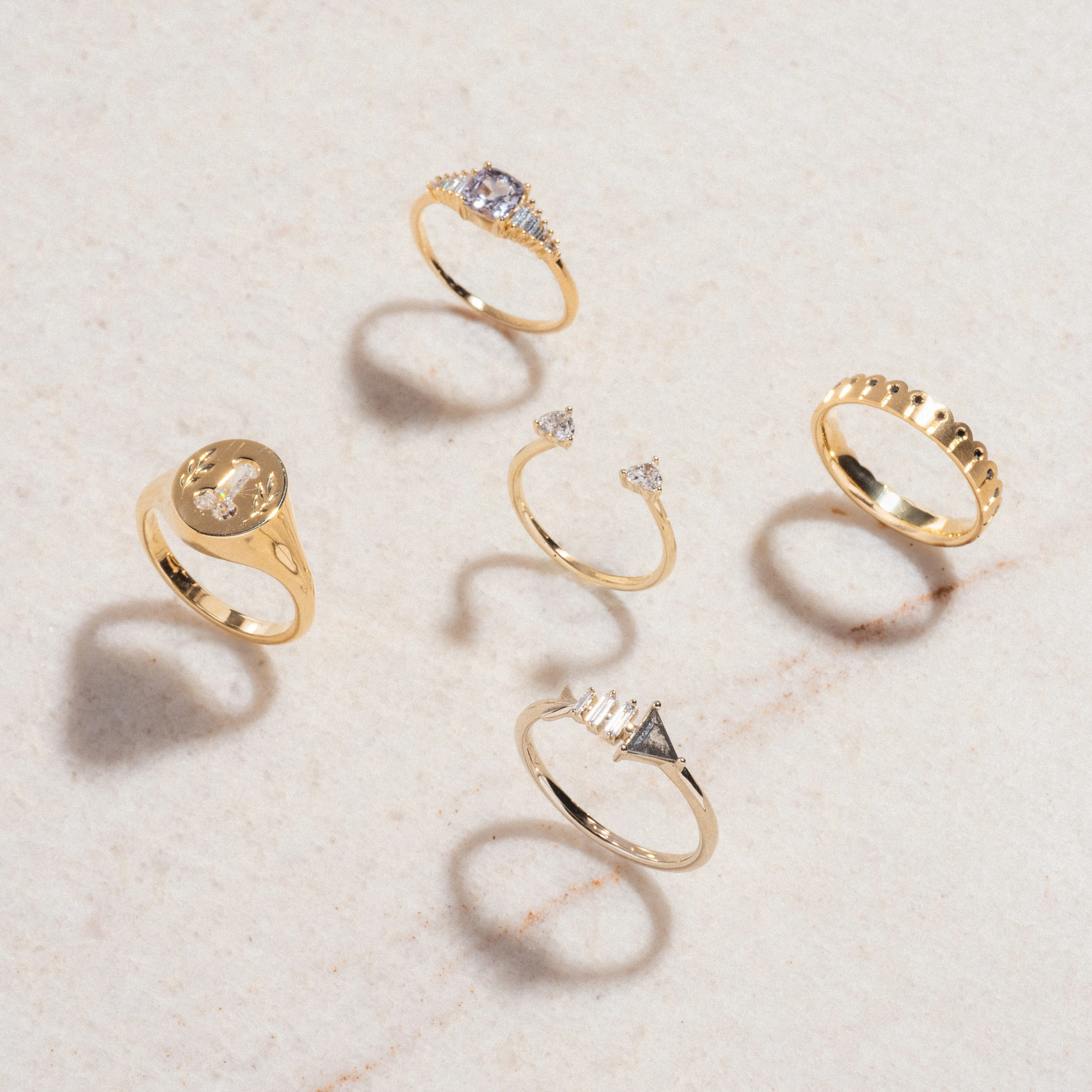 Open Wedding Band with Two Diamond Hearts - Image 5