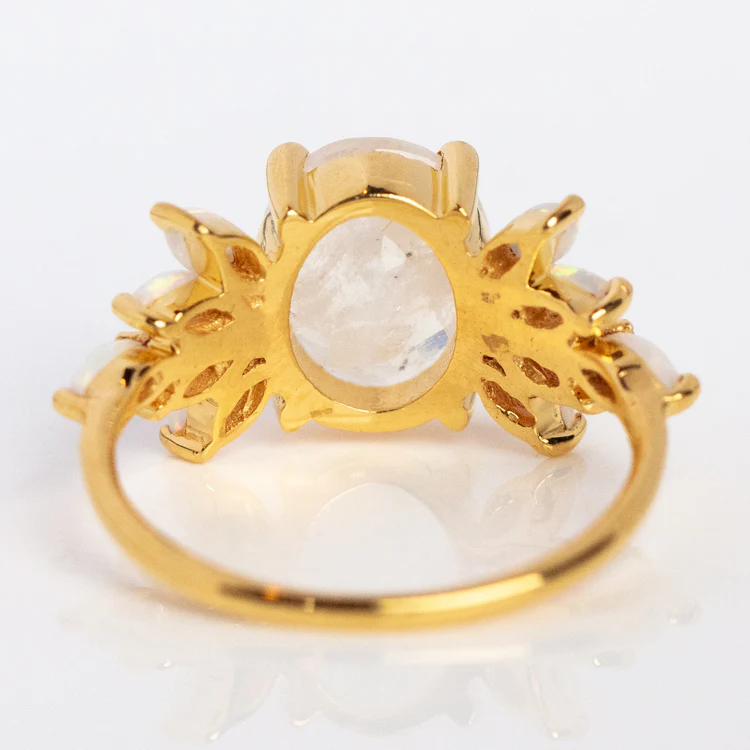 Rainbow Moonstone and Opal Candy Crush Ring - Image 5