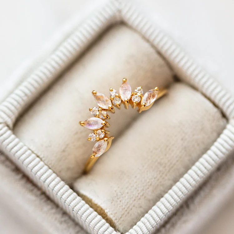 Rainbow Moonstone Sunrise Arc Ring - Image 4
