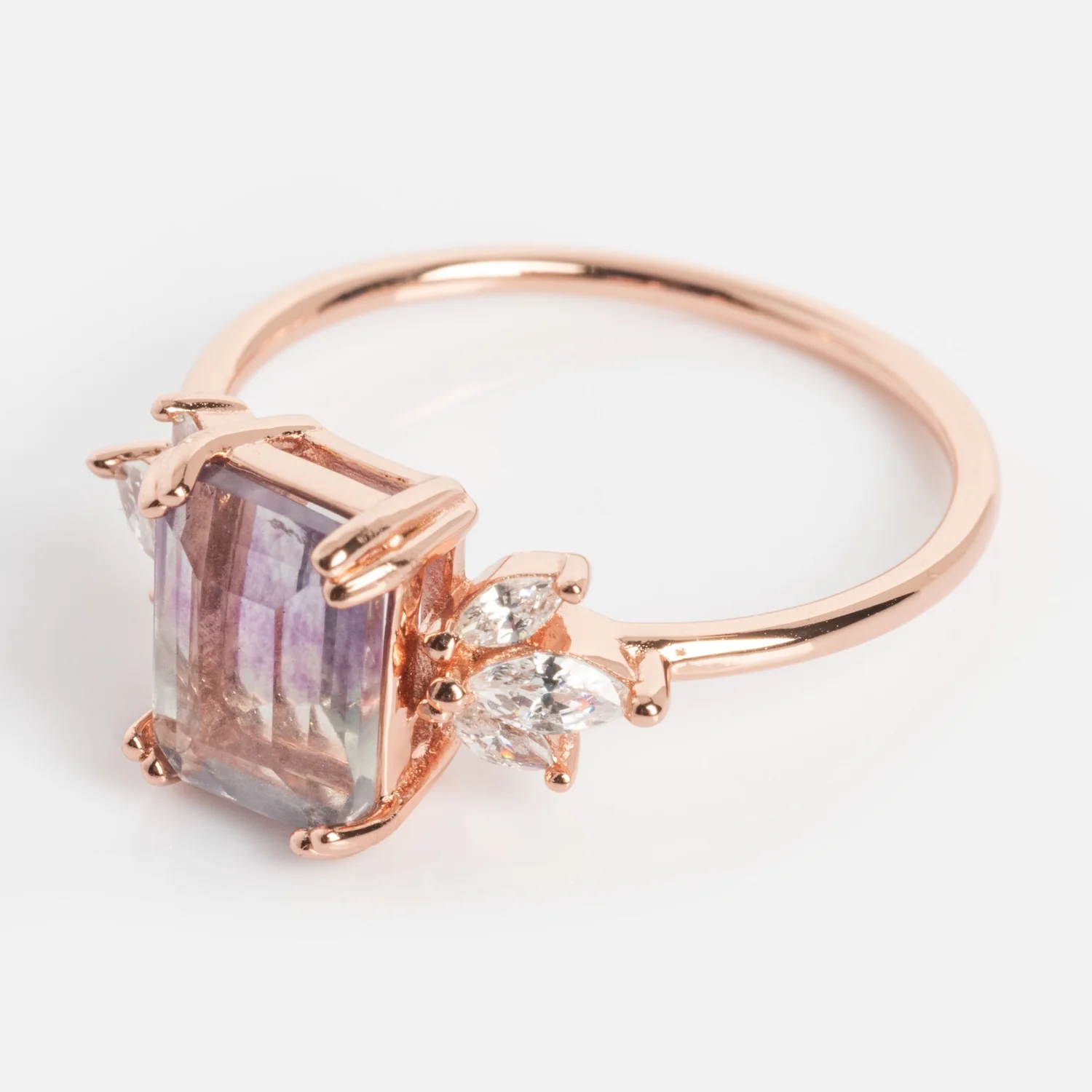 Rose Gold Fluorite Topaz Hazy Dream Ring - Image 9