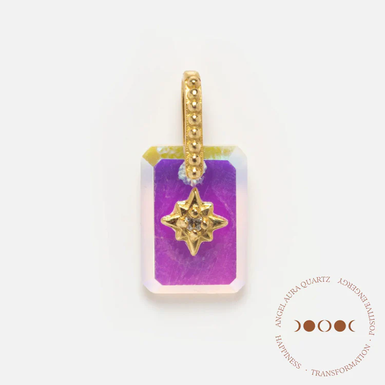 Sale! Solid Gold Crystal Amulet Charm for Manifestation