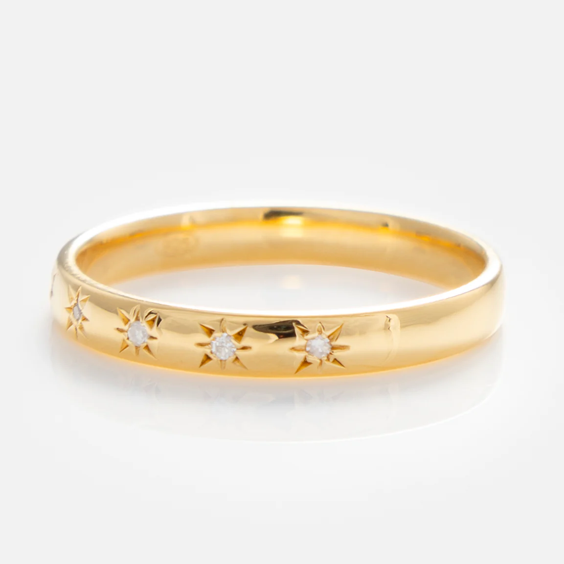 Simple Star Set Diamond Band - Image 6