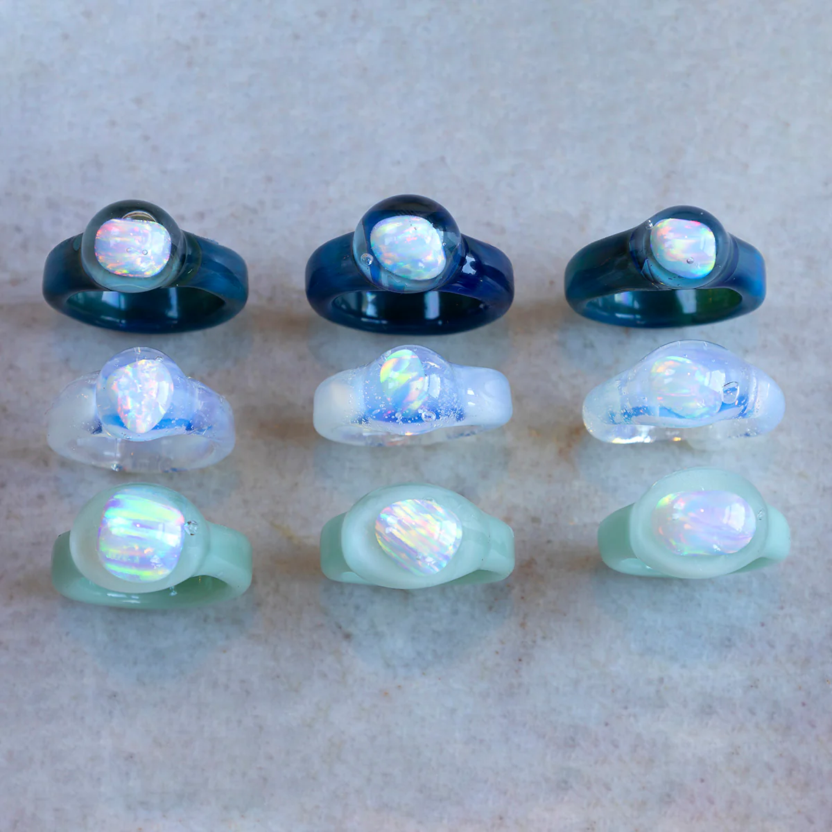 Small Opal Glass Ring - Image 11
